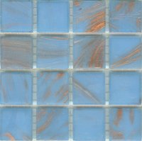 Azurra Light Blue with Gold Streaks / Gold Flecks 2cm x 2cm vitreous glass mosaics. Only 74.75 ex VAT per 1.07 sq m (or 8.;93 ex VAT per 225 tile sheet)