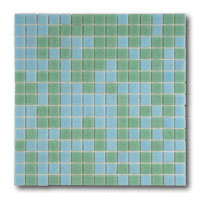 Azurra Original Pistachio Mix (blue and green) 2cm x 2cm vitreous glass mosaics. Only 20.99 ex VAT per 1.07 sq m (or 3.15 ex VAT per 225 tile sheet)